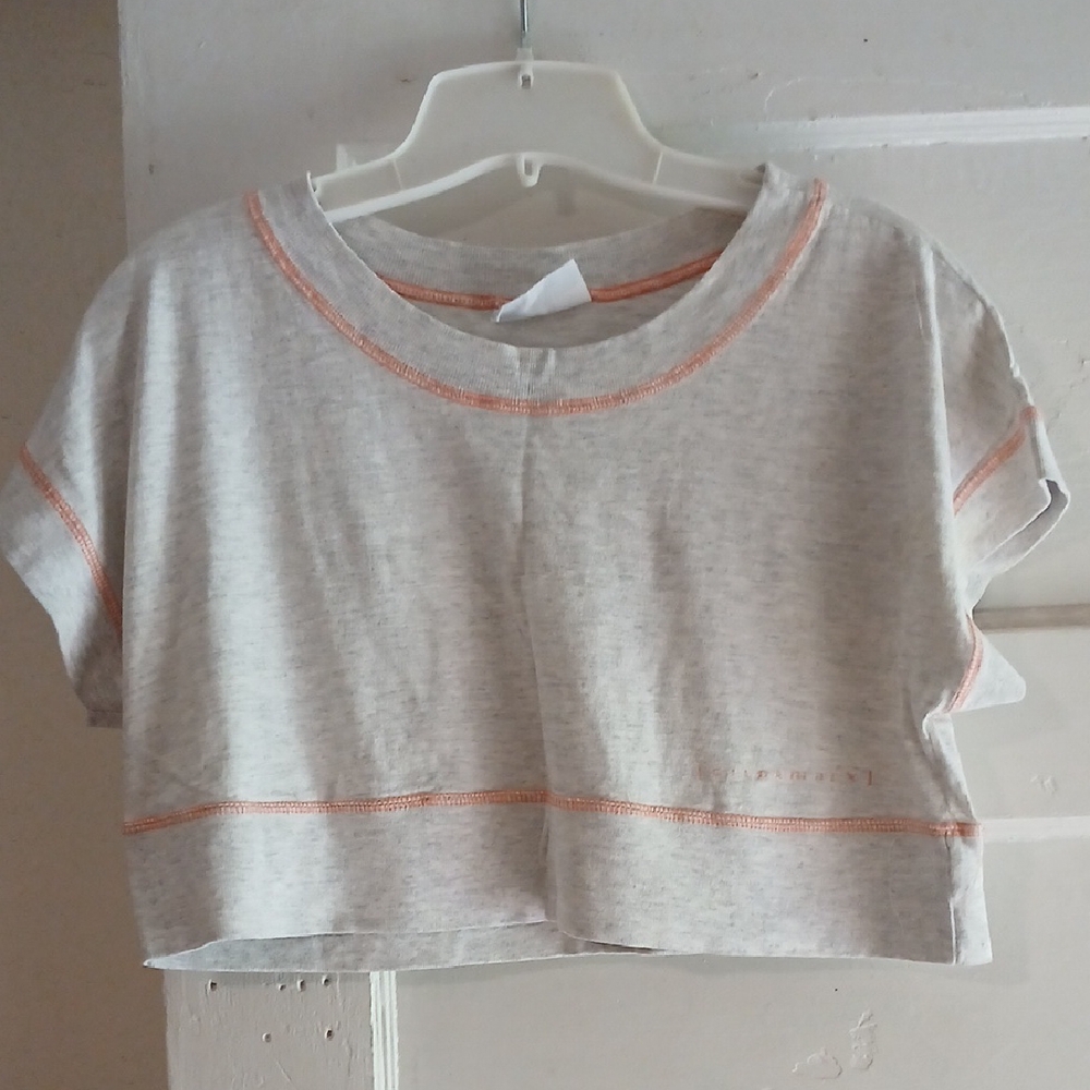 Light Gray and Orange Crop Top